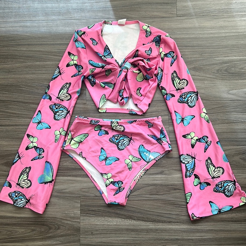 Pink butterfly groove set